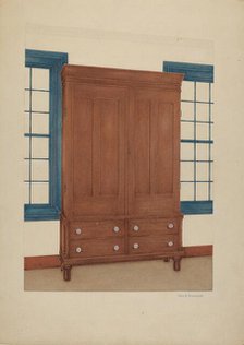 Shaker Cupboard, c. 1938. Creator: George V. Vezolles.