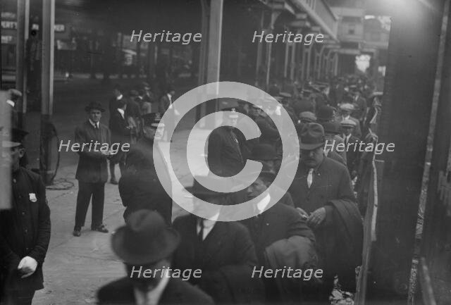 Crowd entering Polo Grounds gates for Game 1 of 1913 World Series (baseball), 1913. Creator: Bain News Service.
