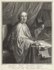 Portrait of the Poet Jean-Baptiste de Santeul (1630-1697). Creator: Edelinck, Gerard (1640-1707).