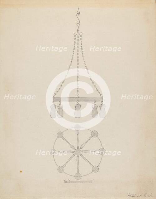 Chandelier, c. 1936. Creator: Mildred Ford.