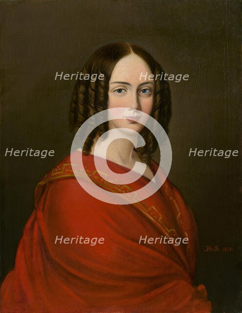 Portrait of a young woman with ringlets, 1850. Creator: Imrich Emanuel Roth.