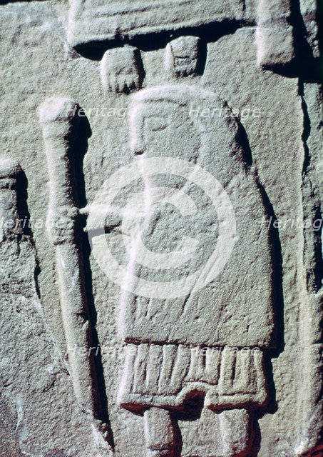 Detail of a Pictish Stone with a man wearing trousers, 11th century. Artist: Unknown