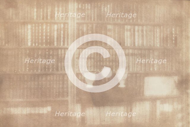 [Bookcase at Lacock Abbey], 1839. Creator: William Henry Fox Talbot.