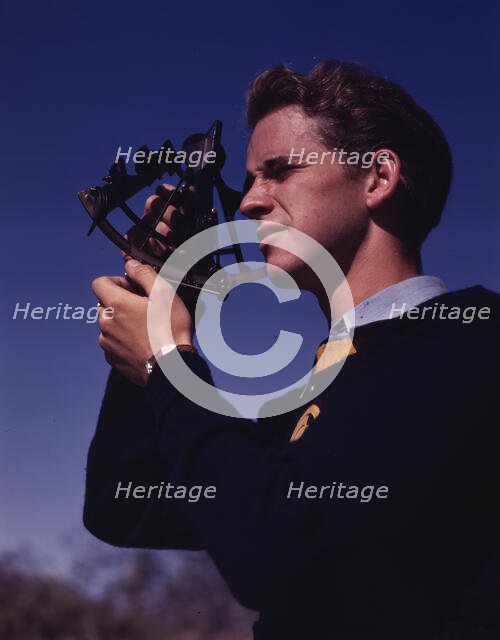 Boys trained in the fundamentals of navigation may become technicians..., Los Angeles, Calif. , 1942 Creator: Alfred T Palmer.