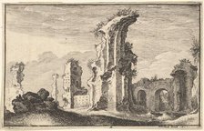 Ruins of St Croix de Jerusalem, 17th century. Creator: Wenceslaus Hollar.
