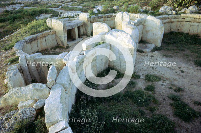 Mnajdra Temple complex on Malta. Artist: Unknown