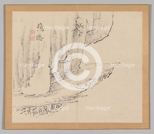 Double Album of Landscape Studies after Ikeno Taiga, Volume 1 (leaf 31), 18th century. Creator: Aoki Shukuya (Japanese, 1789).