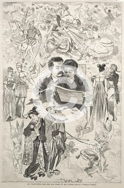 St. Valentine's - The Old Story in All Lands, 1868. Creator: Winslow Homer (American, 1836-1910).