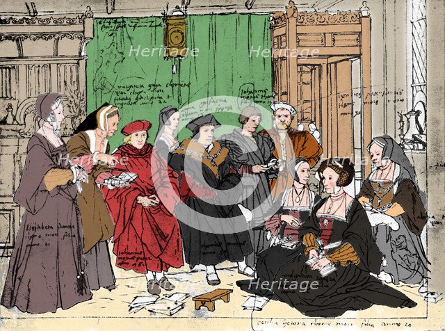 'The More Family, from the Sketch by Holbein at Basle Museum', 1527, (1903). Artist: Hans Holbein the Younger.
