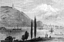 Unveiling the German National Monument at Rüdesheim: the Monument, as seen from Bingenbrück, 1883. Creator: Unknown.