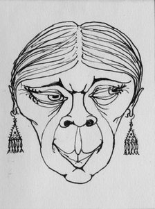 Grotesque face, 1952. Creator: Shirley Markham.