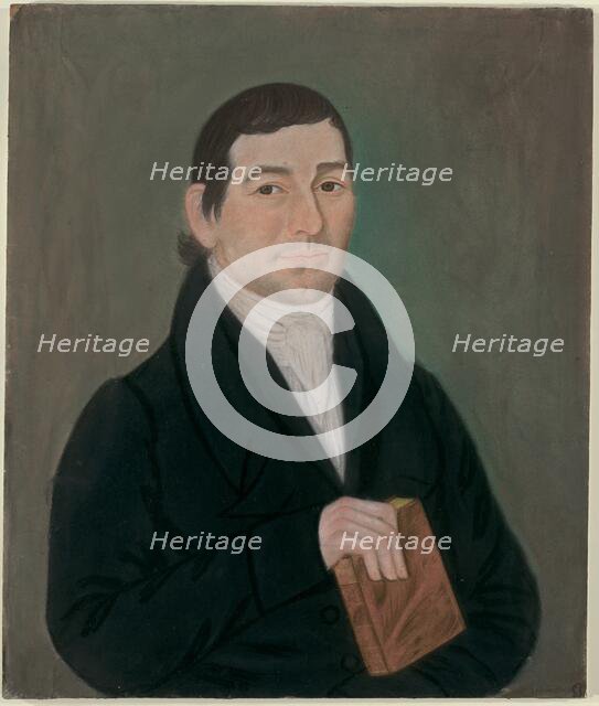 Portrait of a Man Holding a Book, c. 1823. Creator: Micah Williams.