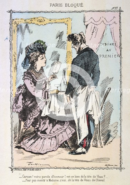 Paris besieged, 1870-1871.  Artist: Anon