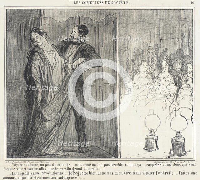 Voyons madame, un peu de courage..., 1858. Creator: Honore Daumier.