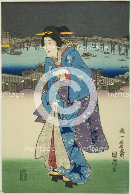 Evening Amusements at Ryogoku in the Eastern Capital (Toto Ryogoku yoasobi no zu), 1859. Creator: Toyohara Kunichika.