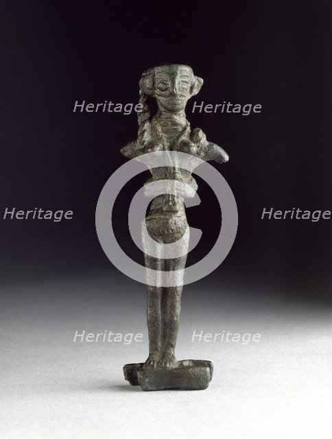 Copper figurine of Astarte on an ingot, Late Bronze Age, c1200-1100BC. Artist: Unknown.