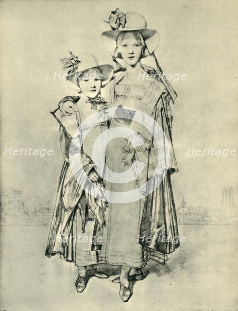 Harriet and Caroline Montagu, Rome, 1815, (1943).  Creator: Jean-Auguste-Dominique Ingres.