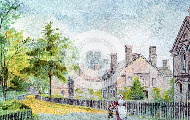 Workers' cottages at Bournville, Birmingham, 1892. Artist: Unknown.