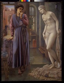 Pygmalion and the Image - The Hand Refrains, 1878. Creator: Sir Edward Coley Burne-Jones.