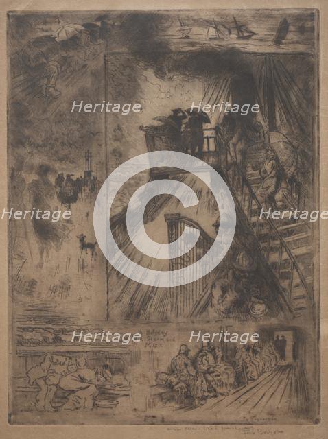 The Crossing, c. 1880. Creator: Félix Hilaire Buhot (French, 1847-1898).