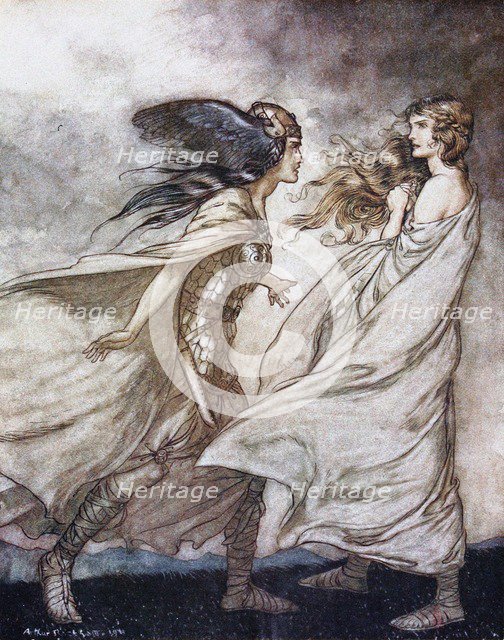 The ring upon thy hand. Illustration for Siegfried and The Twilight of the Gods by Richard Wagner, Artist: Rackham, Arthur (1867-1939)