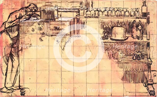 Figure in a Bar Parlour, 1925-1942. Creator: Walter Richard Sickert.