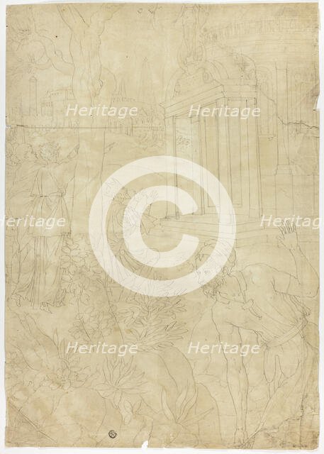 King Making Sacrifice at Temple of Diana, n.d. Creator: Unknown.