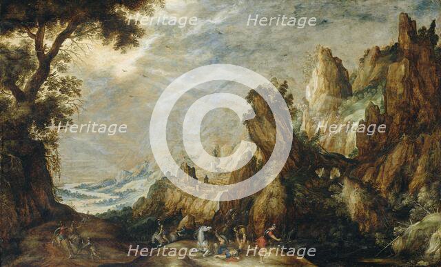 Landscape with Conversion of Saint Paul, 1600-1625. Creator: Kerstiaen de Keuninck.