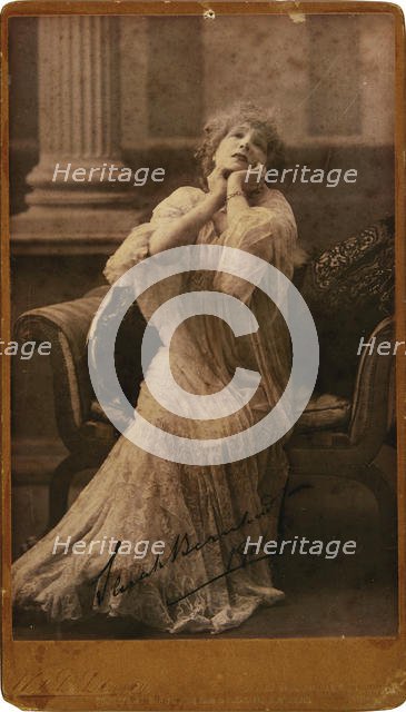 Portrait of Sarah Bernhardt (1844-1923), 1906. Creator: Photo studio W. & D. Downey, London  .