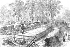 The Ashantee War: artillery park in the camp at Prah-Su, from a sketch by our special artist, 1874. Creator: Unknown.