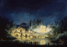Illumination of the Rock and Belvedere at the Petit Trianon on August 3, 1781 , 1781. Creator: Châtelet, Claude-Louis (1753-1795).