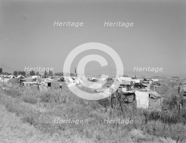 Families camped on flat before season opens..., near Merrill, Klamath County, Oregon, 1939 Creator: Dorothea Lange.