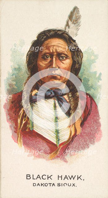 Black Hawk, Dakota Sioux, from the American Indian Chiefs series (N2) for Allen & Ginter C..., 1888. Creator: Allen & Ginter.