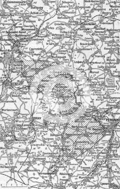 'La Guerre 20-26 juillet 1916; Carte-croquis du terrain au Nord et au Sud de la Somme', 1916. Creator: Unknown.