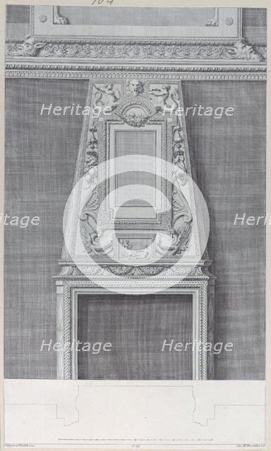 Design of a fireplace, 1756. Creator: Giovanni Battista Brostoloni.