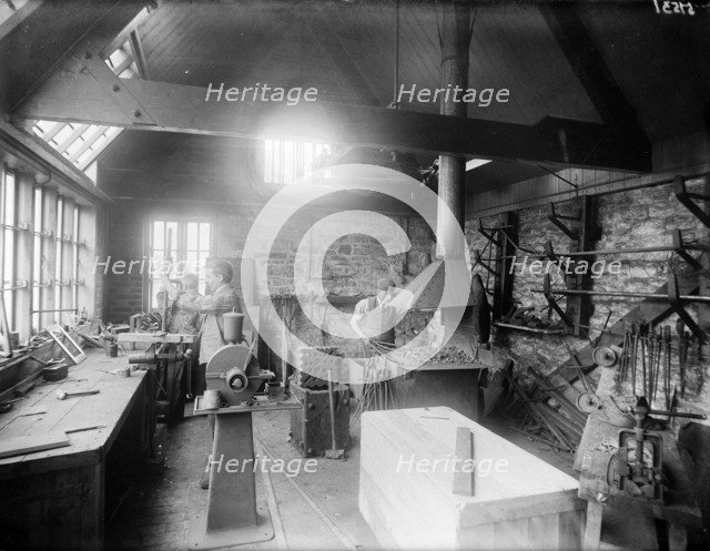 Interior of a workshop with a furnace, Oxford, Oxfordshire, c1860-c1922. Artist: Henry Taunt