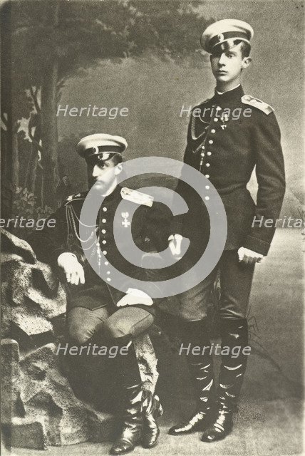 Grand Duke Constantin Constantinovich and Grand Duke Dimitri Constantinovich of Russia, c. 1890.