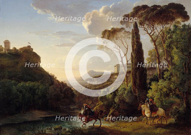 Paysage d'Italie avec trois chevaliers, 1806. Creator: Pierre-Athanase Chauvin.