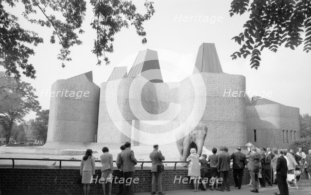 Elephant and rhino pavilion, London Zoo, Regent's Park, London, c1965.  Artist: Eric de Maré.