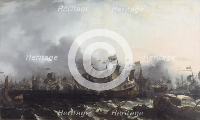 The Four Day's Battle, 11-14 June 1666, 1666-1708. Creator: Ludolf Backhuysen I.