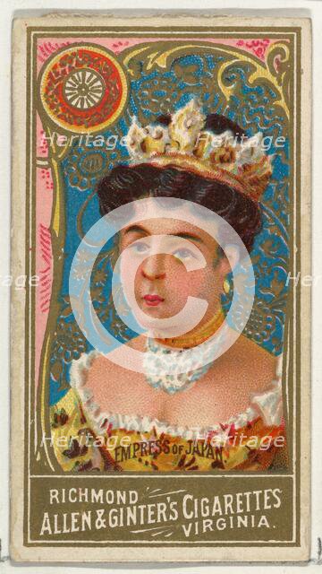 Empress of Japan, from World's Sovereigns series (N34) for Allen & Ginter Cigarettes, 1889., 1889. Creator: Allen & Ginter.