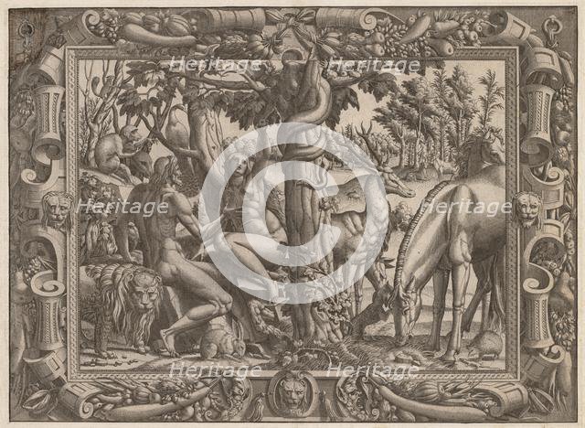 The Temptation of Eve, c. 1545/1547. Creator: Jean Mignon (French).