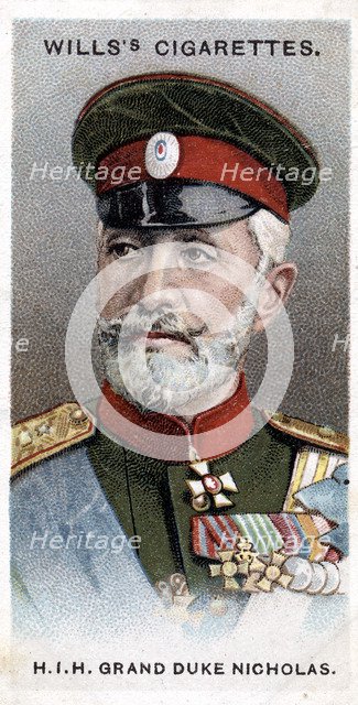 Grand Duke Nicholas of Russia, Russian general, 1917. Artist: Unknown
