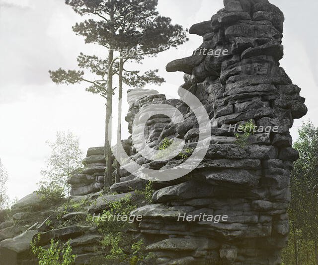 Chertovo Gorodishche [rock formation], 1910. Creator: Sergey Mikhaylovich Prokudin-Gorsky.