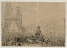 Arrival of the funeral procession with the remains of Louis XVI and Marie-Antoinette in Saint-Denis 