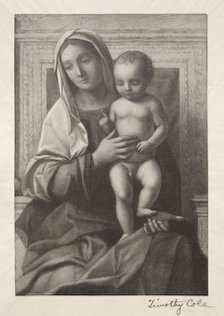 Old Italian Masters: Madonna and Child, 1888-1892. Creator: Timothy Cole (American, 1852-1931).