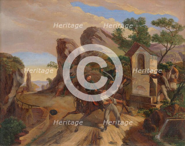 Bandit Ambush, 1847-1850. Creator: Frantisek Belopotocky.