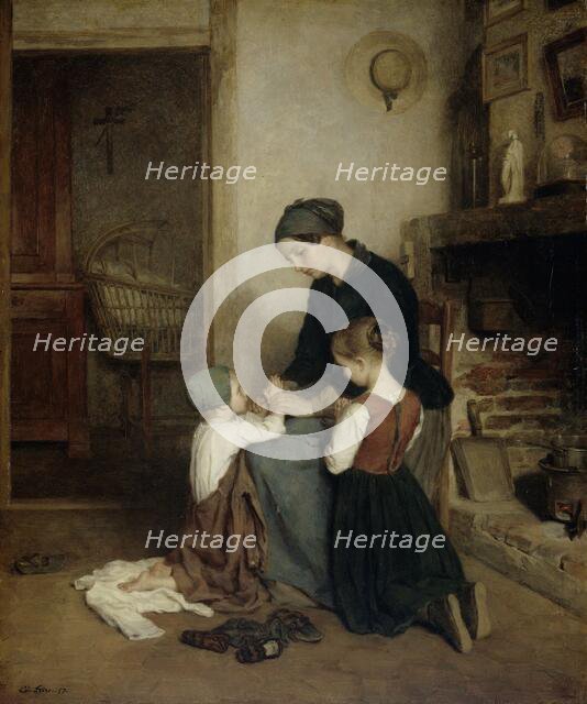 The Evening Prayer, 1857. Creator: Pierre Edouard Frere.