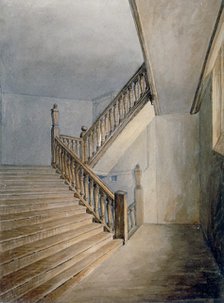 View of a staircase in Winchester House, Winchester Place, London, c1830.                            Artist: Anon