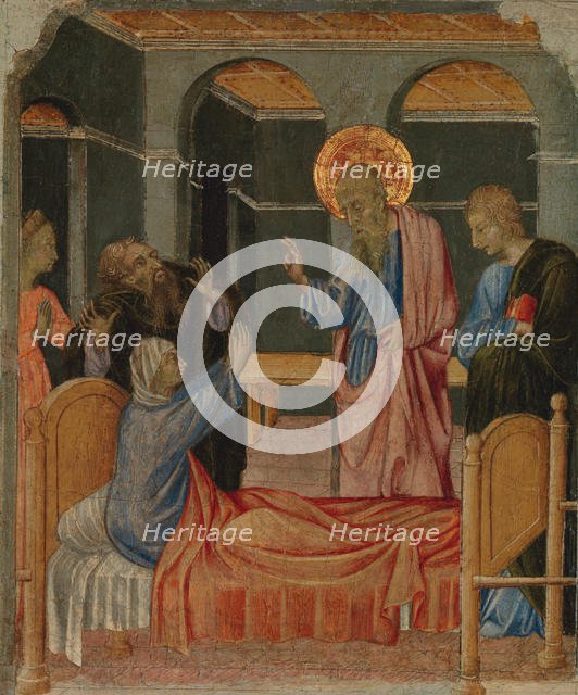 Saint John the Evangelist Raises Drusiana, ca. 1460. Creator: Giovanni di Paolo.